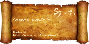 Szente Arnót névjegykártya
